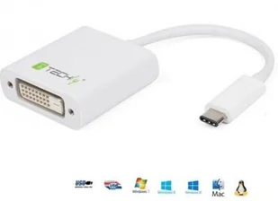 Techly Adapter USB USB-C na DVI Biały 020386 - Części i akcesoria do laptopów - miniaturka - grafika 3