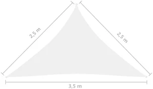 vidaXL Trójkątny żagiel ogrodowy, tkanina Oxford, 2,5x2,5x3,5 m, biały 135279 - Parasole ogrodowe - miniaturka - grafika 6