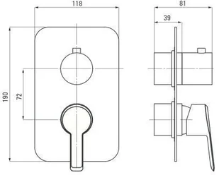 Deante Arnika Nero bateria wannowo-prysznicowa podtynkowa czarny mat BXYNQAM BXY_NQAM - Baterie podtynkowe - miniaturka - grafika 2