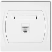 Gniazdka elektryczne - Karlik LOGO Gniazdo komputerowe pojedyncze 1xRJ45, kat. 5e, 8-stykowy LGK-1, kolor biały LGK-1 - miniaturka - grafika 1