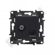 Gniazdka elektryczne - Legrand Gniazdo teleinformatyczne Niloe Step 863577 TV + RJ45 kat 6 UTP podwójne czarne - miniaturka - grafika 1