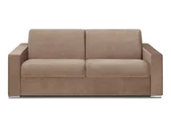 Sofy i kanapy - Vente-Unique 4-osobowa rozkładana sofa z weluru CALITO - Kolor beżowy - Łóżko 160 cm - Materac 18cm - miniaturka - grafika 1