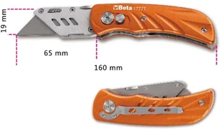 Beta Tools Składany nóż roboczy 1777T, stal nierdzewna, 017770030 - Nożyce i noże - miniaturka - grafika 2