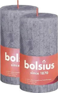 Bolsius Świeca rustykalna Shine 60H 13CM 2szt MATOWA LAWENDA BOLSIUS2979 - Świece - miniaturka - grafika 2