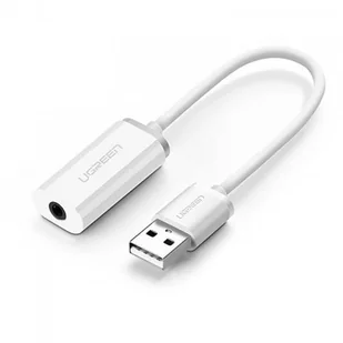 Adapter audio UGREEN US206, USB do Mini Jack 3.5mm AUX (biały) - Adaptery i przejściówki - miniaturka - grafika 2