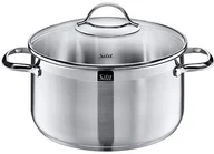 Garnki - Silit Pokrywa garnek szkła o wysokiej 24 cm agat krawędź do wylewania polerowana ze stali nierdzewnej do kuchenek indukcyjnych można myć w zmywarce 2102233961 - miniaturka - grafika 1