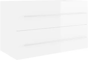VidaXL Lumarko 2-cz. zestaw mebli łazienkowych, wysoki połysk, biały, płyta! 804842 VidaXL - Meble łazienkowe - miniaturka - grafika 11