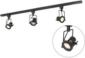 Lampy sufitowe - QAZQA System szynowy z 3 punktami 1-fazowy czarny - Suplux - miniaturka - grafika 1