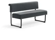 Sofy i kanapy - AJ Produkty Sofa START, 1400 mm, tkanina, antracyt, czarny - miniaturka - grafika 1