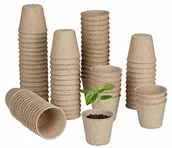 Pozostałe akcesoria do uprawy roślin - Relaxdays Relaxdays Zestaw 80 doniczek, biodegradowalne, celuloza, wys. x śr.: 5 x 6 cm, okrągłe pojemniki do uprawy warzyw, naturalne 10034237 - miniaturka - grafika 1