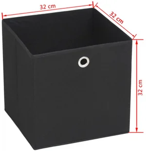 vidaXL Pudła do przechowywania z włókniny, 4 szt., 32x32x32 cm, czarne vidaXL - Pudła i pojemniki do przechowywania - miniaturka - grafika 7