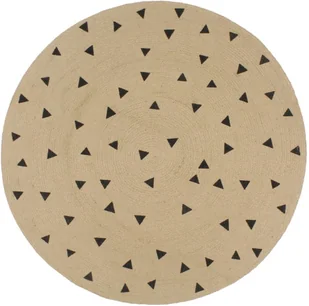 vidaXL Ręcznie wykonany dywanik, juta, nadruk w trójkąty, 150 cm - Dywany - miniaturka - grafika 2