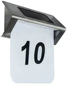 Lampy ogrodowe - Ideus Solarna LAMPA ścienna NUMERO 03616 zewnętrzna OPRAWA z podświetlanym numerem domu KINKIET na baterie IP44 chrom 03616 - miniaturka - grafika 1