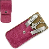 Zestawy do manicure i pedicure - Mont Bleu 3-częściowy zestaw do manicure w etui ze sztucznej skóry, różowy Steel MS-051.C4 - miniaturka - grafika 1