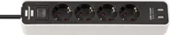 Listwy zasilające - Brennenstuhl Ecolor 4x Power 2x USB 1.5m white (1153240026) - miniaturka - grafika 1