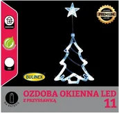 Oświetlenie świąteczne - Bulinex Choinka na okno LED Bulinex na baterie biały 11 lampek 10-512 - miniaturka - grafika 1