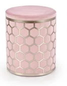 Pufy i podnóżki - HALMAR Pufa jasny róż velvet AQUA - miniaturka - grafika 1