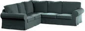 Pokrowce na meble - Dekoria Pokrowiec Ektorp na sofę narożną zgaszony szmaragd 240/136 x 82 x 73 cm Ingrid 640-705-36 - miniaturka - grafika 1