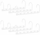 Wieszaki do szafy - Relaxdays zestaw metalowych wieszaków do pomieszczeń, 6 szt., obrotowe haczyki, organizer na 6 rzeczy, oszczędzający miejsce, wielofunkcyjne wieszaki, 26 cm, białe - miniaturka - grafika 1