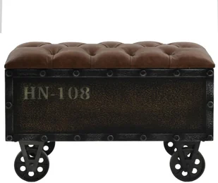 vidaXL Ławka ze schowkiem, lite drewno i sztuczna skóra, 80,5x41x50 cm vidaXL - Ławki do przedpokoju - miniaturka - grafika 4