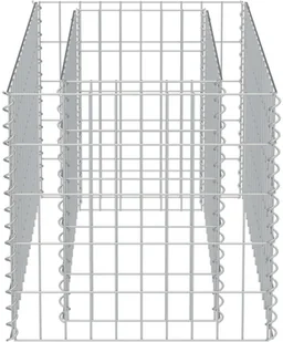 vidaXL Donica gabionowa z galwanizowanej stali, 90 x 50 x 50 cm - Donice - miniaturka - grafika 4