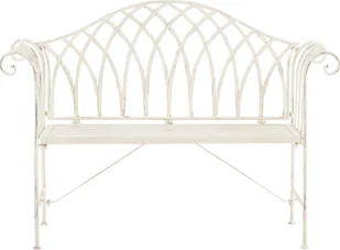 Beliani Ławka ogrodowa 130 cm biała MILAZZO - Fotele i krzesła ogrodowe - miniaturka - grafika 2