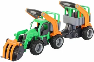 Wader POLESIE "GripTrucks", traktor-ładowarka z naczepą dla zwierząt (w siatce) POL-48417 - Samochody i pojazdy dla dzieci - miniaturka - grafika 2