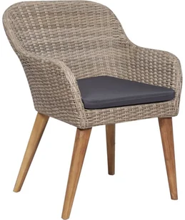 vidaXL Krzesła ogrodowe, 2 szt., polirattan i lite drewno akacjowe - Fotele i krzesła ogrodowe - miniaturka - grafika 2