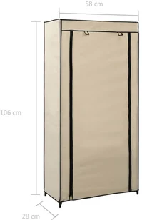 vidaXL Szafka na buty z osłoną, kremowa, 58x28x106 cm, tkanina - Szafki na buty - miniaturka - grafika 7