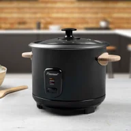 Parowary - Bestron Ryżowar z bambusowymi uchwytami ARC180BW, 1,8 L, 700 W, czarny - miniaturka - grafika 1