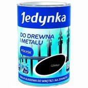 Farby zewnętrzne - Jedynka Farba do drewna i metalu Czarny Połysk 0,9 - miniaturka - grafika 1