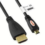 Kable - mumbi mumbi 3,00 m Premium High Speed kabel Micro HDMI Full HD 3D / Micro HDMI D wtyk na wtyk HDMI A, pozłacane styki, czarny Premium HDMI Kabel - miniaturka - grafika 1