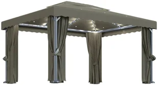 vidaXL Altana z zasłonami i lampkami, 4x3 m, kolor taupe! 3070357 - Altany ogrodowe vidaXL Altana z zasłonami i lampkami, 4x3 m, kolor taupe! 3070357 - Altany ogrodowe - miniaturka - grafika 1