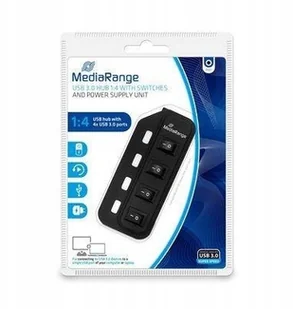 MediaRange HUB USB MediaRange 4-Port USB 3.0 MRCS505 - Huby USB - miniaturka - grafika 2