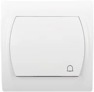 Wyłączniki światła i elektryczne - Karlik Łącznik Logo dzwonek biały - miniaturka - grafika 1