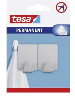 TESA Permanent haki prostokątne metalowy, szary - Akcesoria łazienkowe - miniaturka - grafika 2
