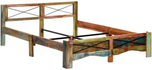 vidaXL Rama łóżka z litego drewna z odzysku, 160 x 200 cm - Łóżka - miniaturka - grafika 2