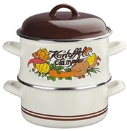 Szybkowary - GSW Dekoracja  565059 amortyzator emaliowanej amortyzator ziemniaczana, z pokrywką 18 cm, emalia, beżowy z ziemniaków, 32 x 19,5 x 22,5 cm, 3 jednostki 565059 - miniaturka - grafika 1