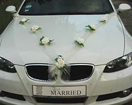 Dekoracje domu - Autoschmuck Organza M samochód biżuteria dla pary ślubnej róża dekoracyjna dekoracja auta biżuteria na wesele samochód ślubny girlanda dekoracyjna do samochodów osobowych. unknown - miniaturka - grafika 1