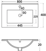 Umywalki - Lavita Floryda 82x40 9080G - miniaturka - grafika 1