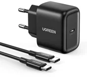 Ładowarki do telefonów - Ugreen ładowarka sieciowa USB Typ C 25W Power Delivery + kabel USB Typ C 2m czarny (50581) - miniaturka - grafika 1