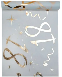 Santex Bieżnik "18 urodziny złote biały" SANTEX 500 x 30 cm SX6158-18 - Gadżety dla niej i dla niego - miniaturka - grafika 2