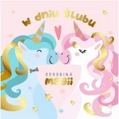 Kartki okolicznościowe i zaproszenia - Karnet 155x155 Ślub - Jednorożce - miniaturka - grafika 1