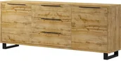 Komody - Helvetia Komoda HALLE 25 dąb wotan + czarny 24N0HK2 - miniaturka - grafika 1