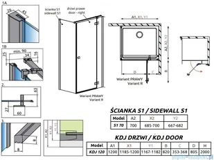Radaway Essenza New Black Kdj kabina 120x70cm prawa szkło przejrzyste 385042-54-01R/384048-54-01 - Kabiny prysznicowe Radaway Essenza New Black Kdj kabina 120x70cm prawa szkło przejrzyste 385042-54-01R/384048-54-01 - Kabiny prysznicowe - miniaturka - grafika 2