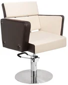 Fotele fryzjerskie - GABBIANO FOTEL FRYZJERSKI DUBLIN BRĄZOWO-BEŻOWY 111427 - miniaturka - grafika 1