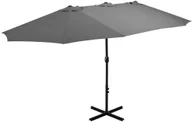 Parasole ogrodowe - vidaXL Parasol ogrodowy na słupku aluminiowym, 460x270 cm, antracytowy - miniaturka - grafika 1