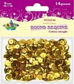 TITANUM Cekiny TITANUM 9mm złote 268299 - Pasmanteria - miniaturka - grafika 2