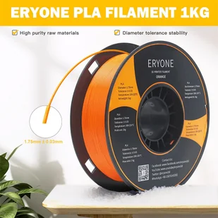 ERYONE ERYONE PLA Filament for 3D Printer 1.75mm Tolerance 0.03mm 1kg (2.2LBS)/Spool - Orange 795736EUDF - Filamenty i akcesoria do drukarek 3D - miniaturka - grafika 2