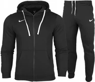 Dresy męskie - Nike Dres Męski Czarny Bawełna Bluza Zasuwana R.l - miniaturka - grafika 1